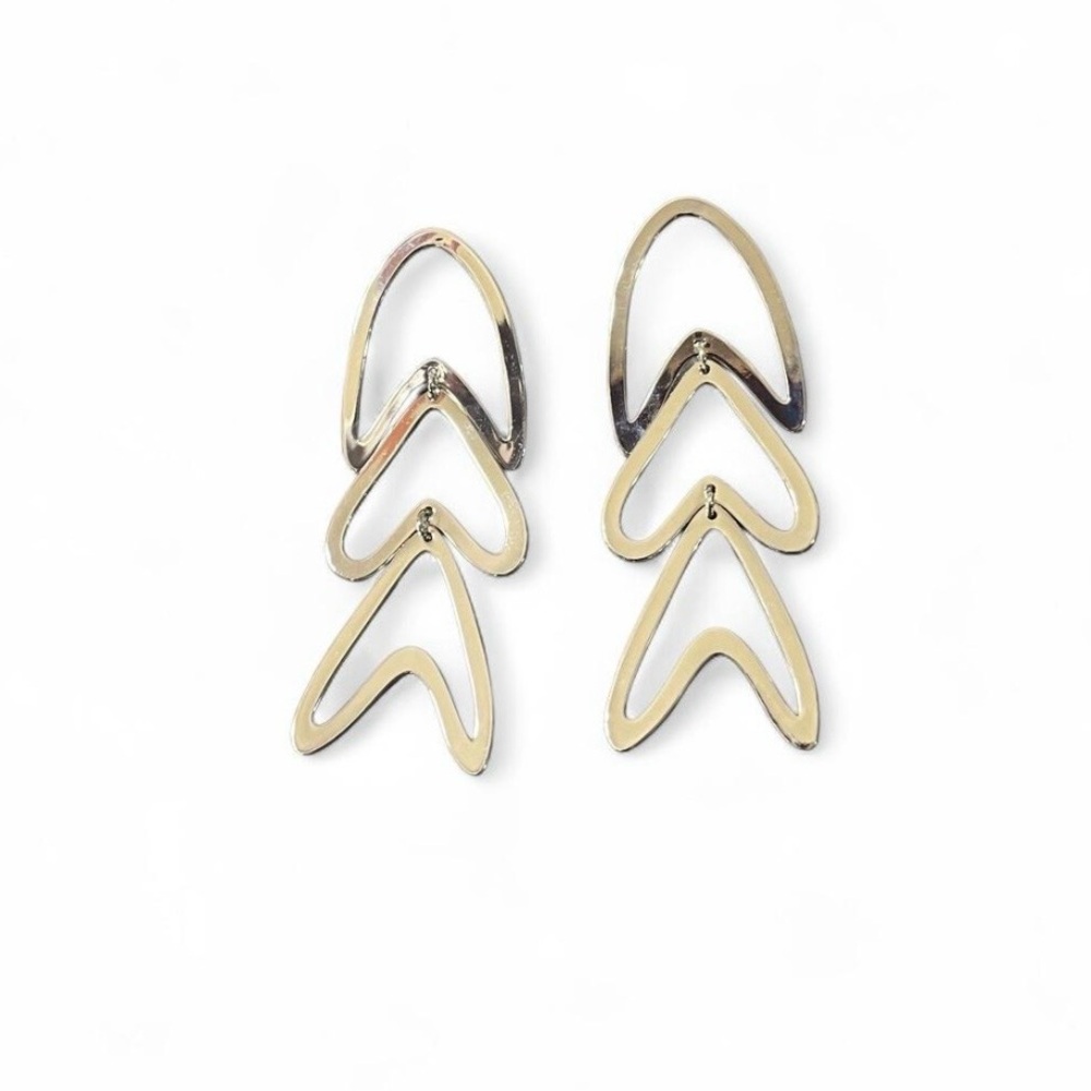 Serena Silver Dangle Earrings Heart Detail Designed in the USA